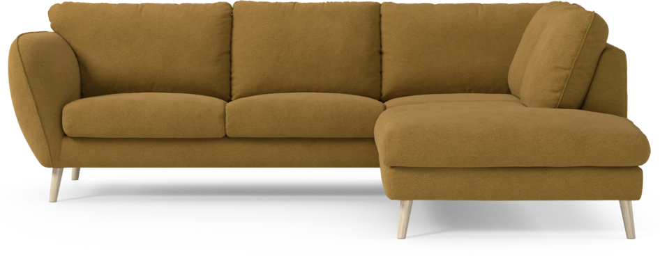 Madison Lux - 2-sits soffa med divan höger - Gul