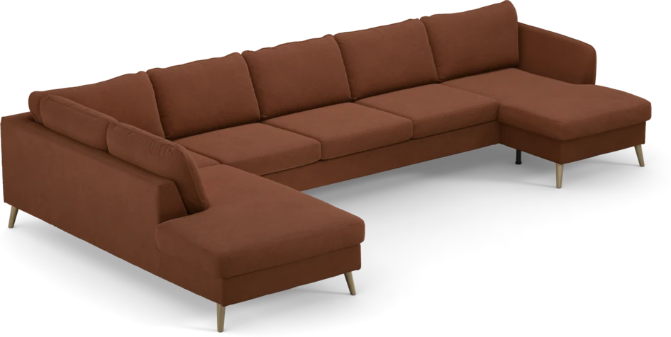 County - 4-sits soffa med divan vänster och schäslong höger - Orange