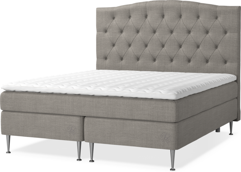 Saltskär - Kontinentalsäng, dubbelsäng med bäddmadrass Saltskär, sängben och Välvd sänggavel