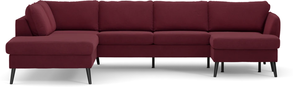 County - 3-sits soffa med divan vänster och schäslong höger - Röd