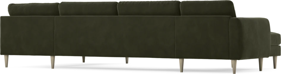 Bridge - 3-sits soffa med schäslong vänster och divan höger - Grön