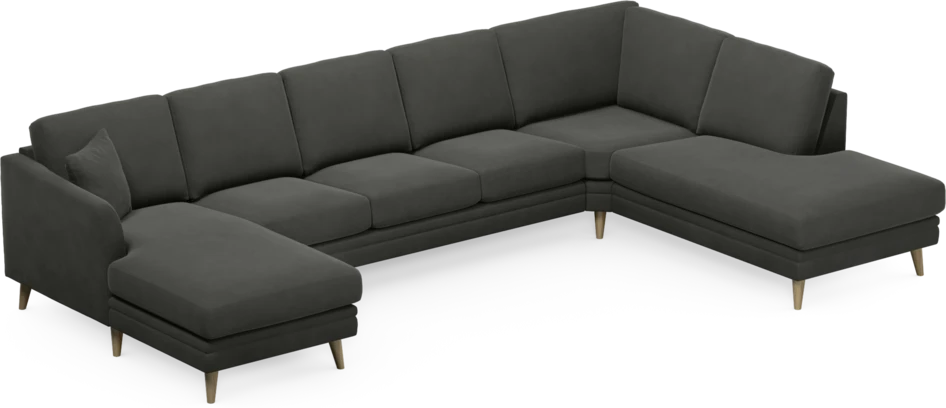 Eden - 3-sits soffa med schäslong vänster och divan höger - Grå