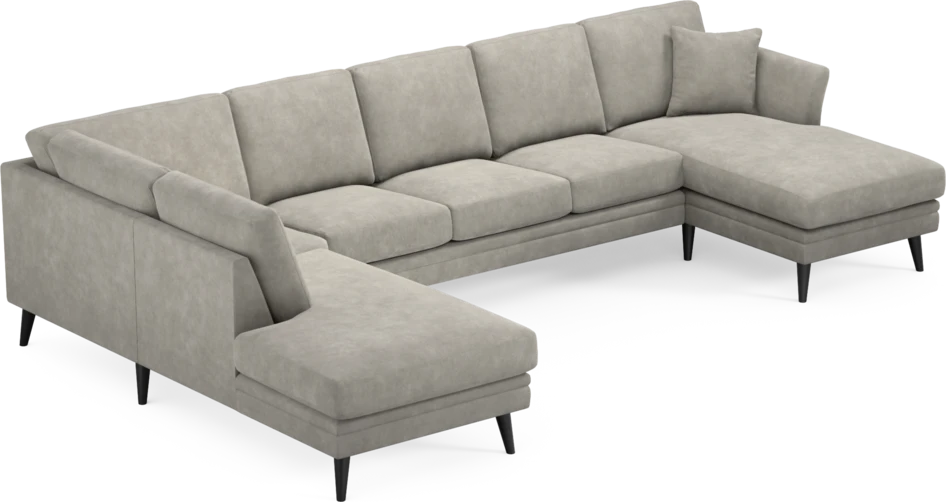 Eden - 3-sits soffa med divan vänster och schäslong höger - Grå