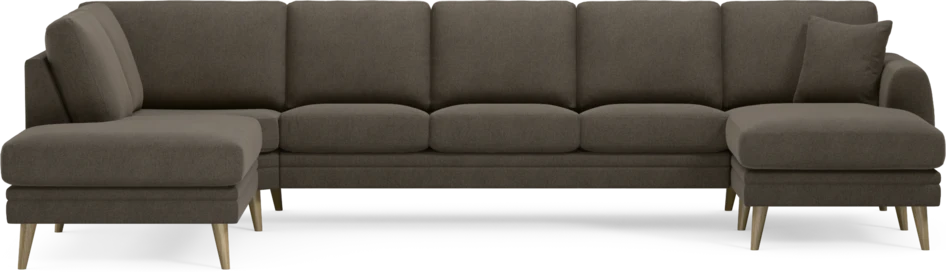 Eden - 3-sits soffa med divan vänster och schäslong höger - Brun