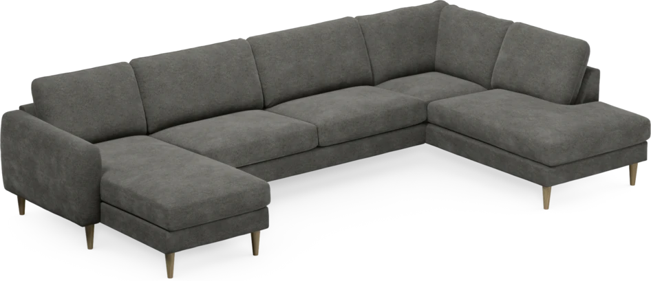 Bridge - 3-sits soffa med schäslong vänster och divan höger - Grå