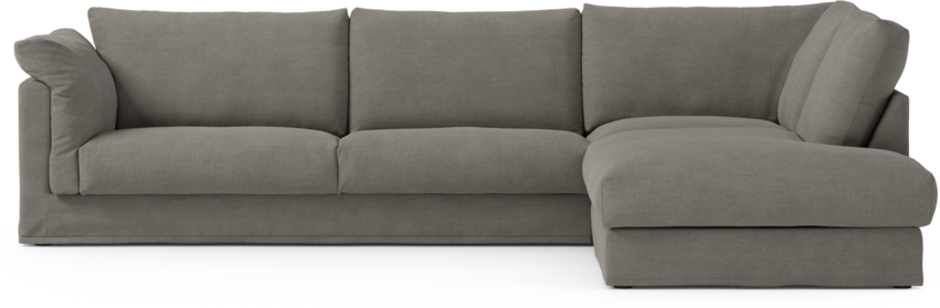 Cherrie Klädsel -  3-sits soffa med divan höger - Grå