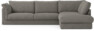 Cherrie Klädsel -  3-sits soffa med divan höger - Grå
