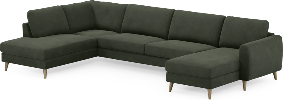 Bridge - 3-sits soffa med divan vänster och schäslong höger - Grön