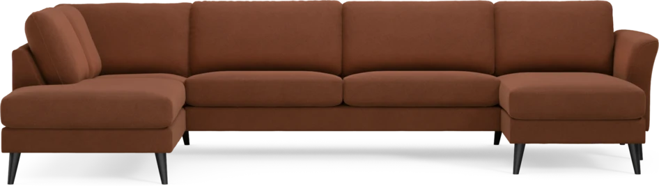 Bridge - 3-sits soffa med divan vänster och schäslong höger - Orange