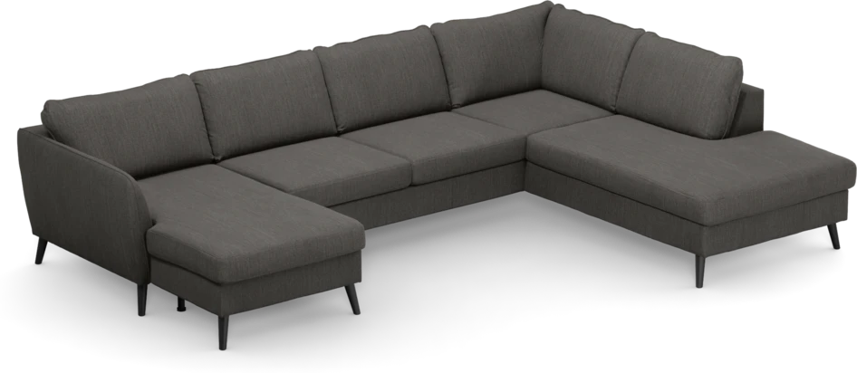 County - 3-sits soffa med schäslong vänster och divan höger - Brun