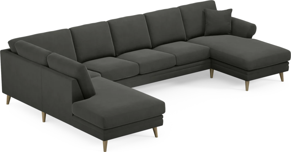 Eden - 3-sits soffa med divan vänster och schäslong höger - Grå
