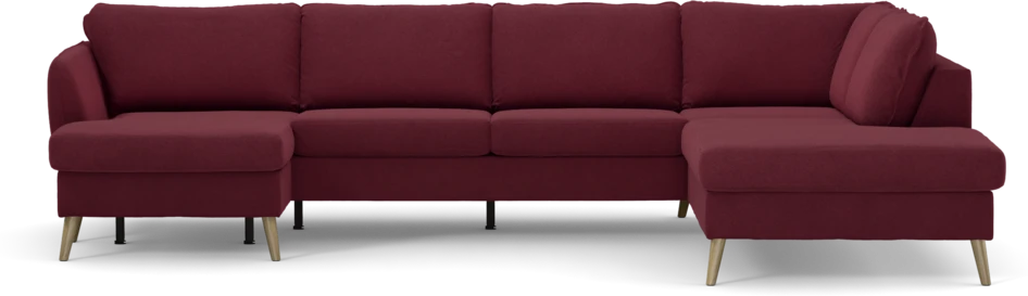 County - 3-sits soffa med schäslong vänster och divan höger - Röd