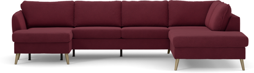 County - 3-sits soffa med schäslong vänster och divan höger - Röd