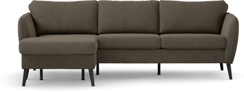County - 3-sits soffa med flyttbar schäslong - Brun