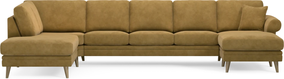 Eden - 3-sits soffa med divan vänster och schäslong höger - Gul