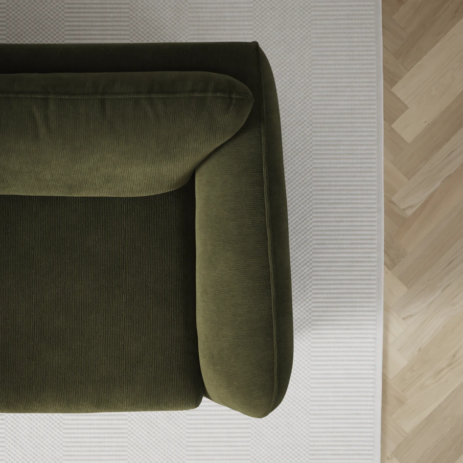 Madison Lux - 3-sits soffa med schäslong höger - Grön
