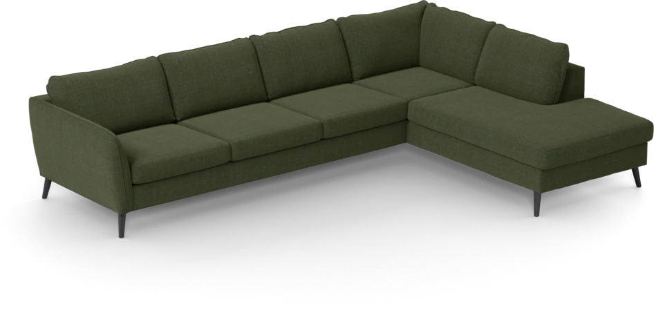County - 3-sits soffa med divan höger - Grön