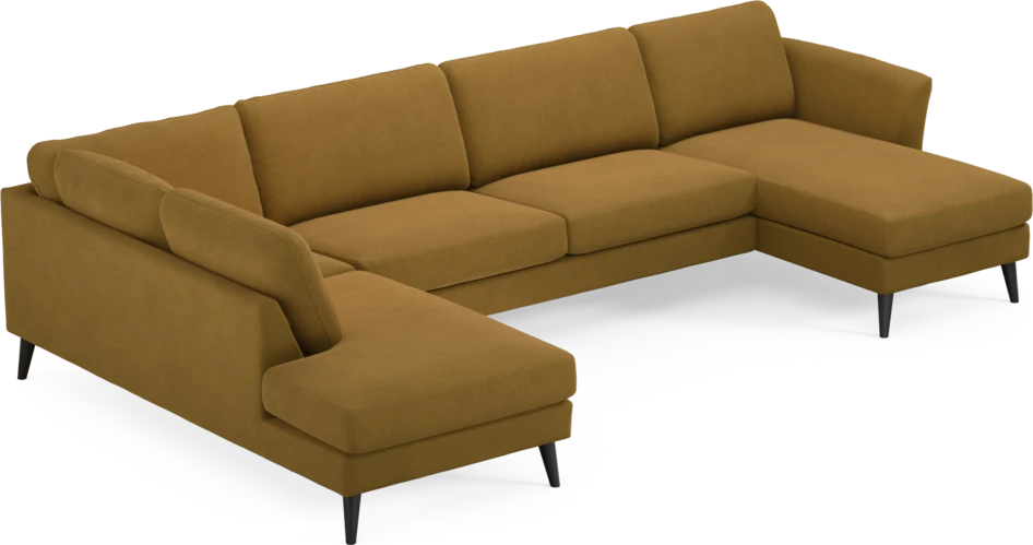 Bridge - 3-sits soffa med divan vänster och schäslong höger - Gul
