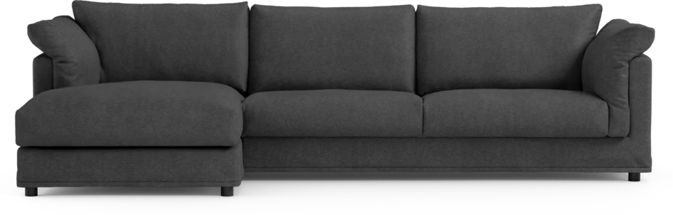 Cherrie - 3-sits soffa med schäslong vänster, med kappa - Svart