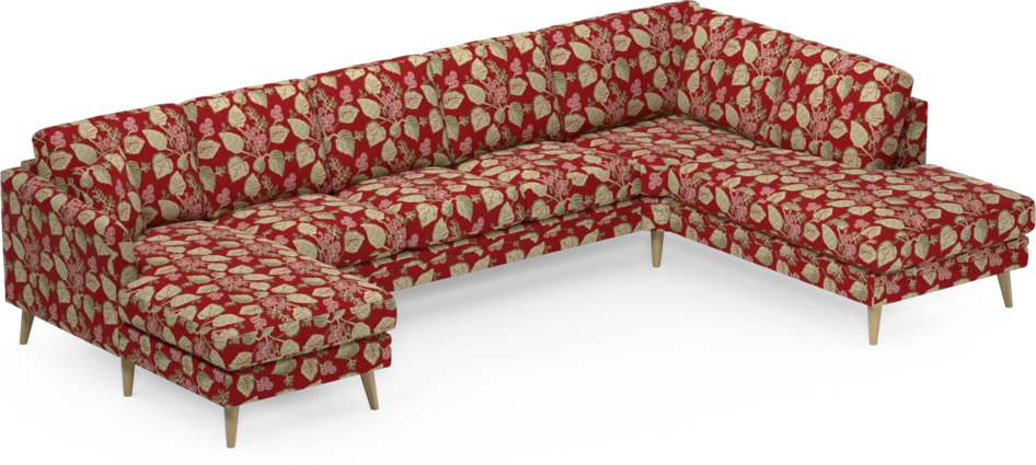 Eden - 3-sits soffa med schäslong vänster och divan höger - Flerfärgad