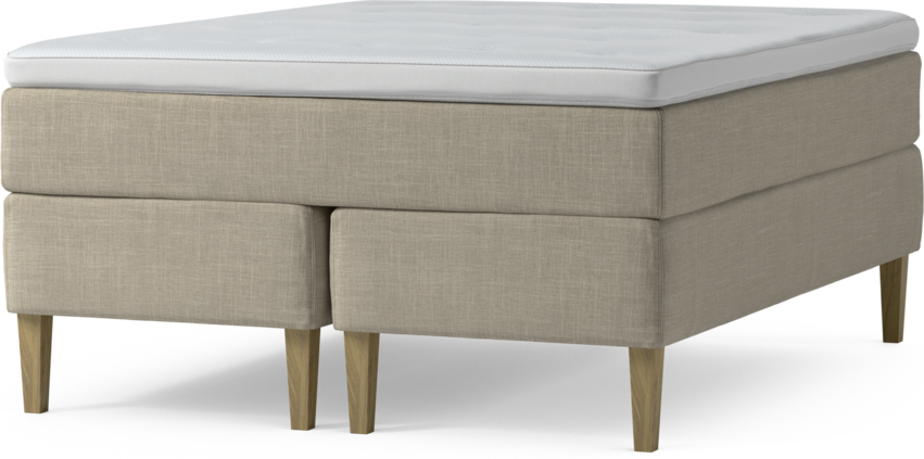 Delux Exclusive - Kontinentalsäng, dubbelsäng med bäddmadrass och sängben - Beige