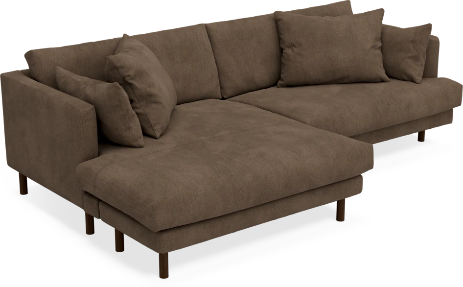 Harper - 4-sits med schäslong XL vänster - Brun