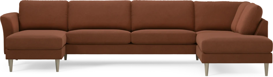 Bridge - 3-sits soffa med schäslong vänster och divan höger - Orange