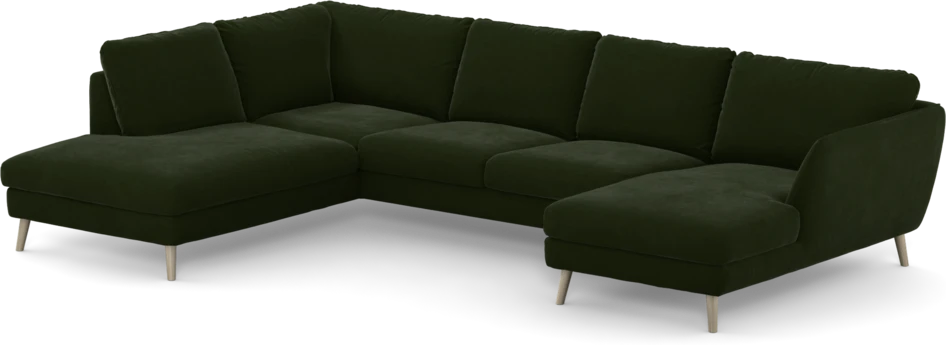 Madison - 2-sits soffa med divan vänster och schäslong höger - Grön