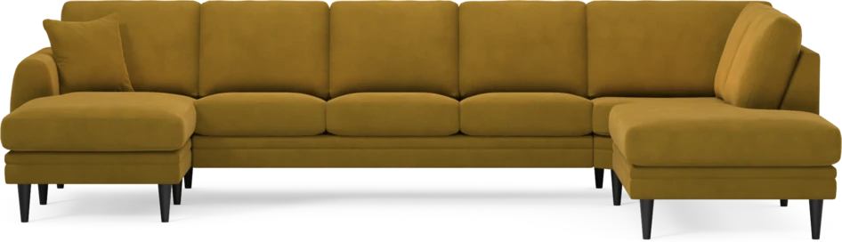 Eden - 3-sits soffa med schäslong vänster och divan höger - Gul