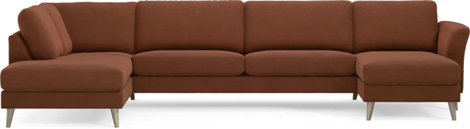 Bridge - 3-sits soffa med divan vänster och schäslong höger - Orange