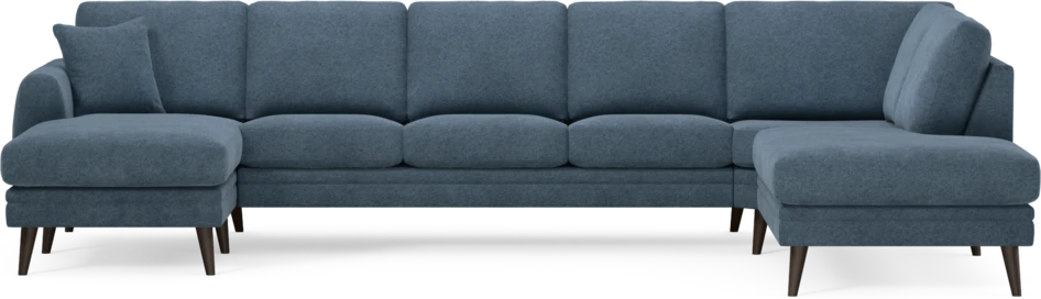 Eden - 3-sits soffa med schäslong vänster och divan höger - Blå