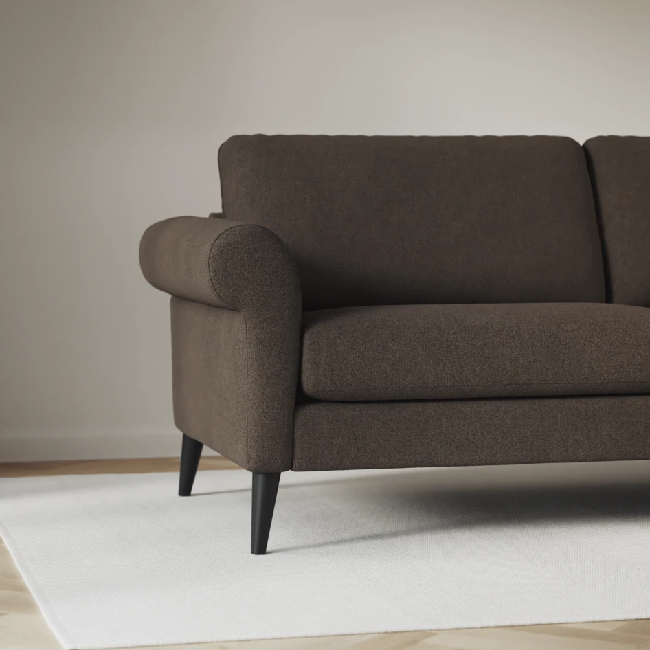 Bridge - 3-sits soffa med schäslong vänster och divan höger - Brun
