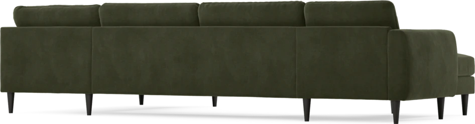 Bridge - 3-sits soffa med schäslong vänster och divan höger - Grön