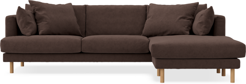 Harper - 4-sits med schäslong höger  - Brun