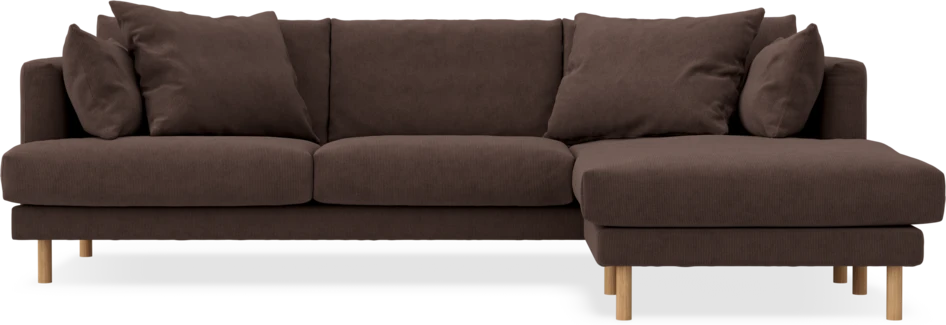 Harper - 4-sits med schäslong höger  - Brun