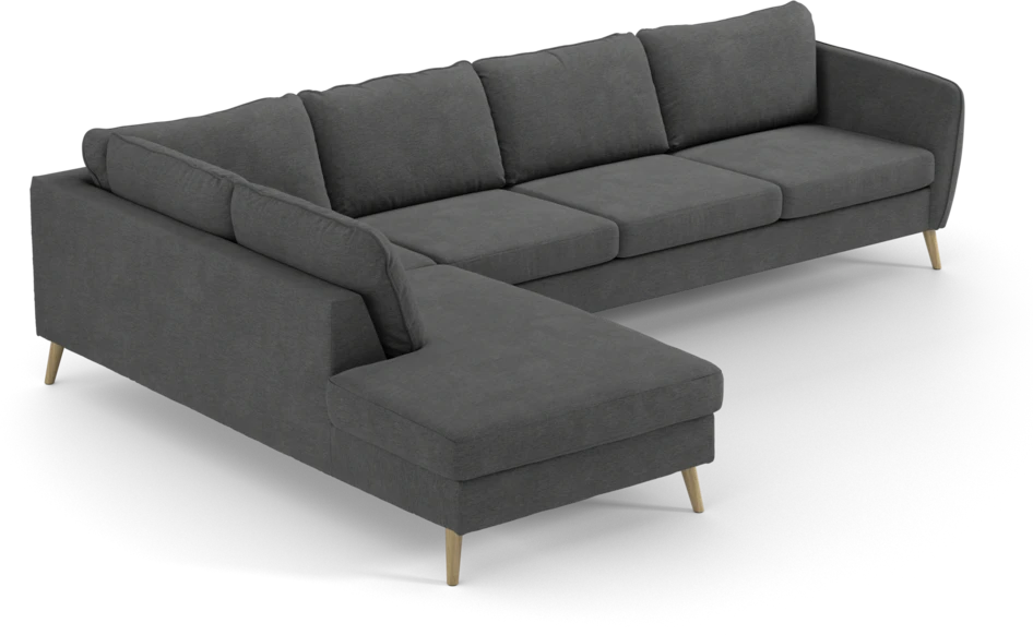 County - 3-sits soffa med divan vänster - Grå