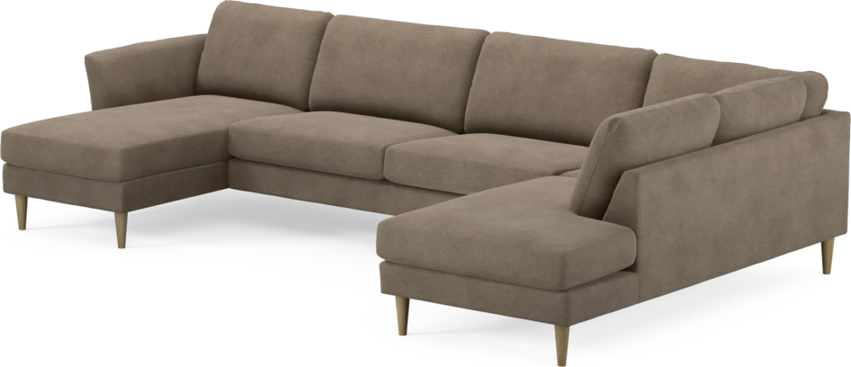 Bridge - 3-sits soffa med schäslong vänster och divan höger - Brun