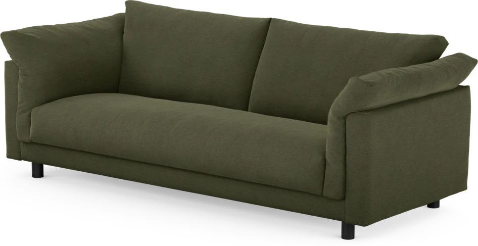 Cherrie - 3-sits soffa, hel dyna, fast klädsel - Grön
