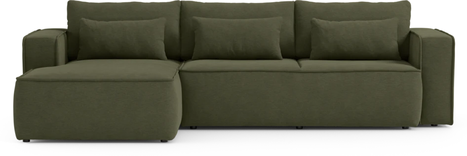 Ide - Bäddsoffa 3-sits med schäslong vänster - Grön