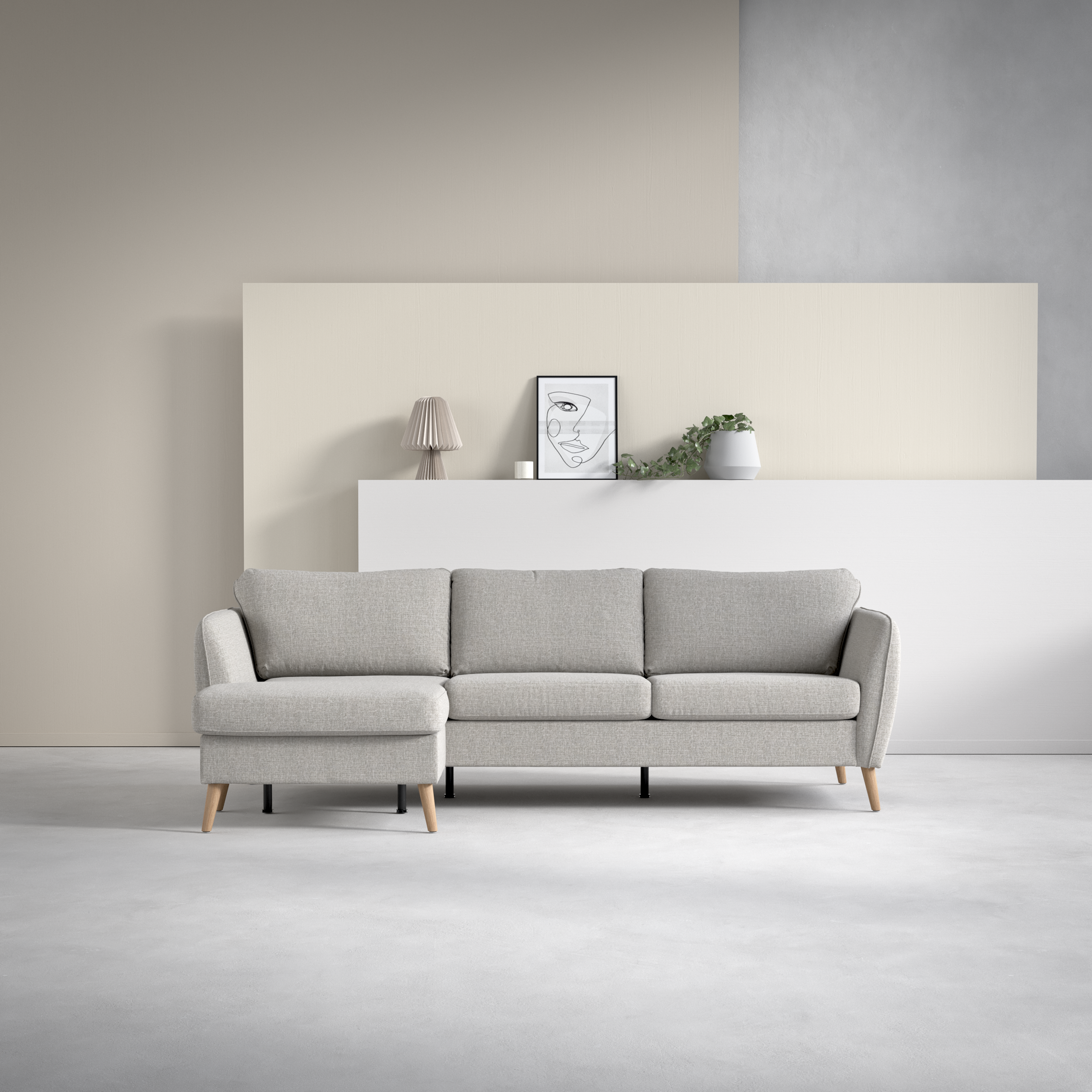 County, 3-sits soffa med flyttbar schäslong