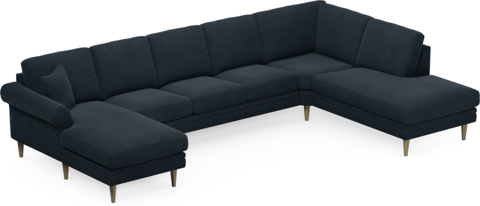Eden - 3-sits soffa med schäslong vänster och divan höger - Blå