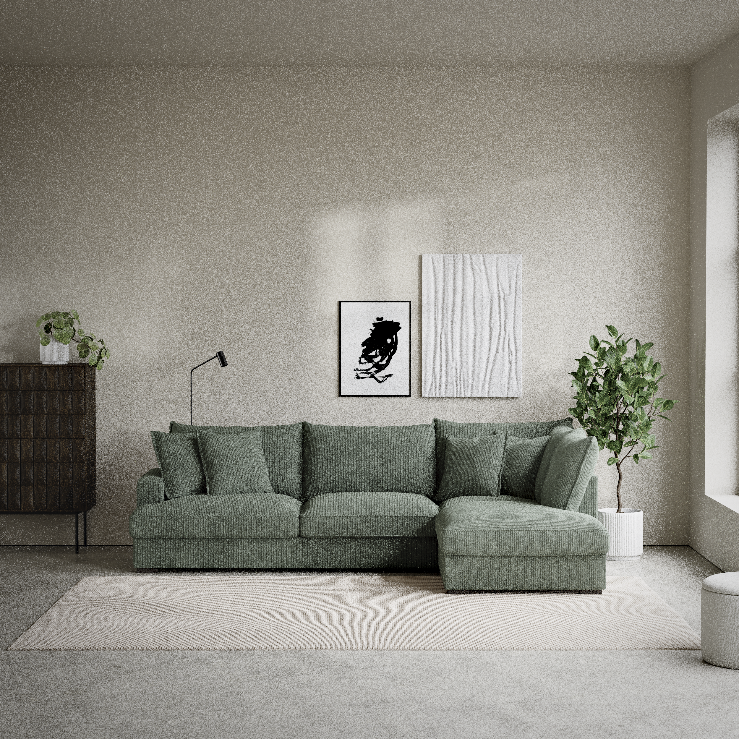 Mila - 3-sits soffa med divan höger - inspiration