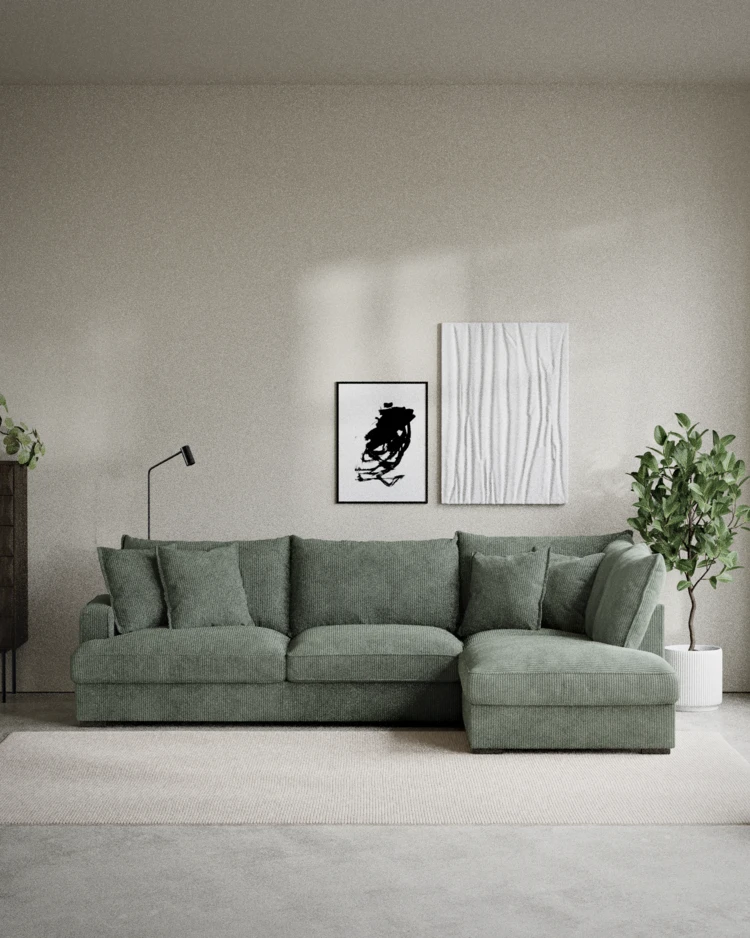 Mila - 3-sits soffa med divan höger - inspiration