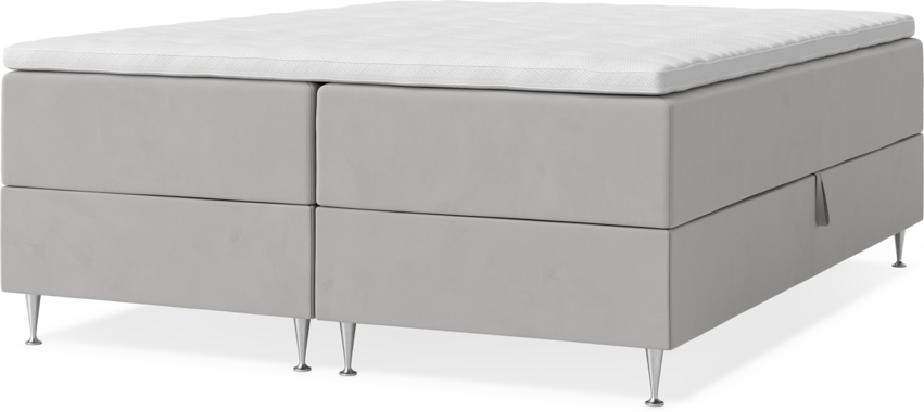 New York - Förvaringssäng, dubbelsäng med bäddmadrass, sängben och sängben - Grå