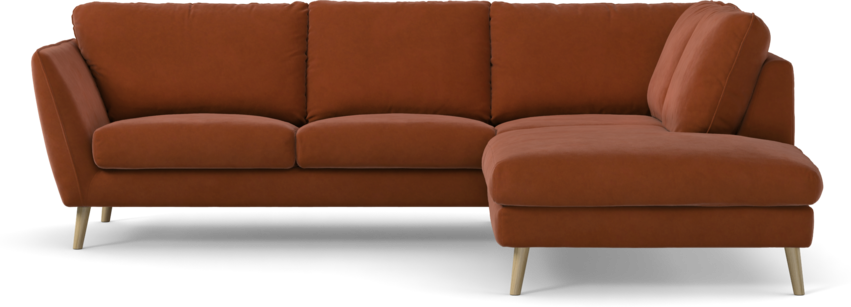 Madison - 2-sits soffa med divan höger - Röd