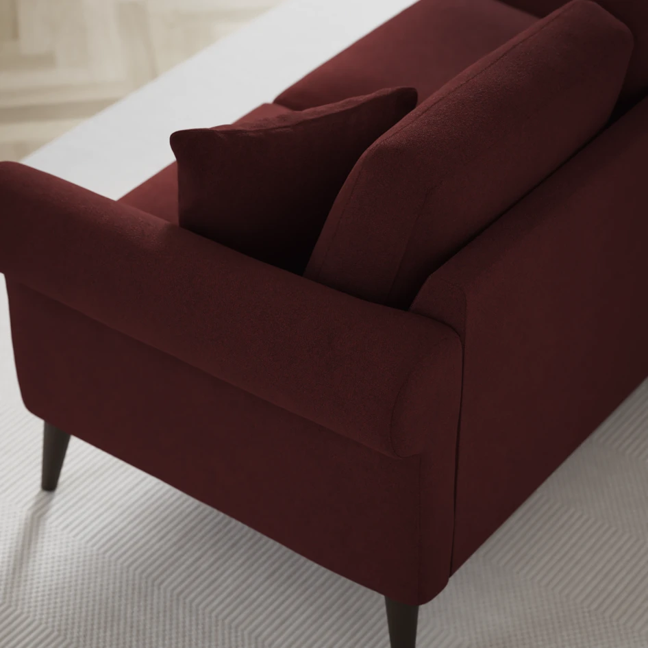 Eden - 3-sits soffa med divan vänster och schäslong höger - Röd