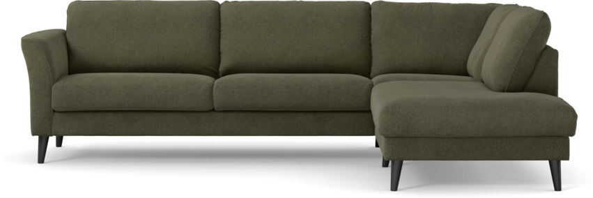 Bridge - 3-sits soffa med divan höger - Grön