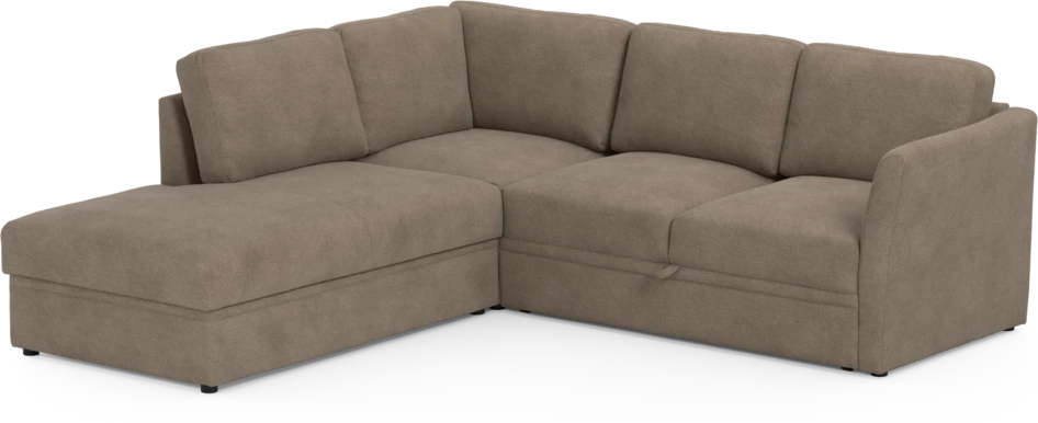 Öland - Bäddsoffa med divan vänster - Brun