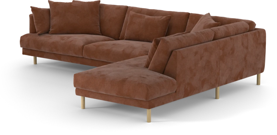 Harper - 3-sits soffa med divan höger - Orange