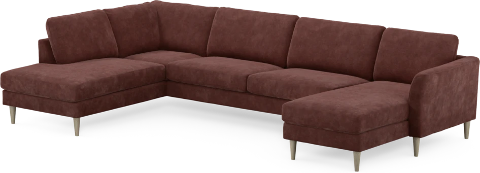 Bridge - 3-sits soffa med divan vänster och schäslong höger - Röd